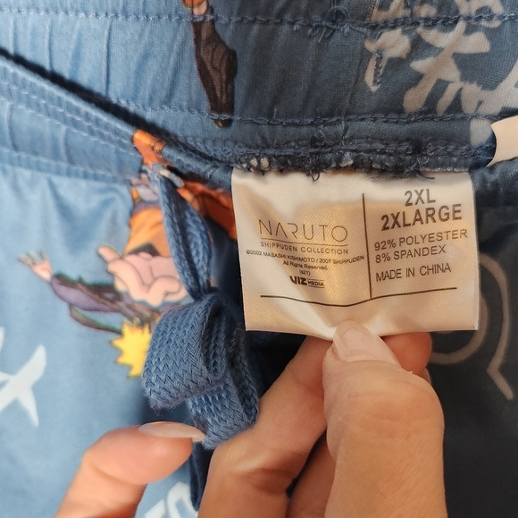 Men's Naruto Pajama Pants Lounge Sleep Shippuden 2XL Anime Kanji - Picture 4 of 6